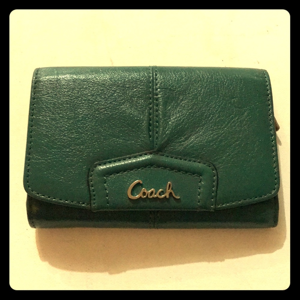 Turquoise Coach multi-compartment wallet! - Picture 1 of 7